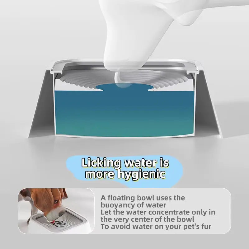 1 Piece of Spill-Proof Water Bowl for Pets - Designed for Cats and Dogs with Non-Slip Base and Floating Feature