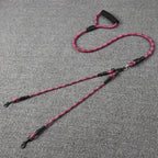 Pet Dual Head Dog Walking Rope with Wavy Pattern, One Drag Two Traction Rope, anti Winding and Detachable
